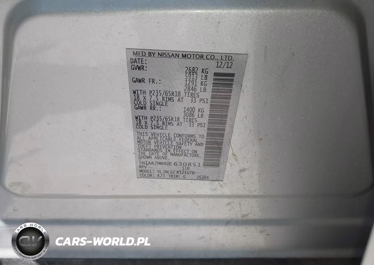 2013 Nissan Pathfinder Sl VIN:5N1AR2MM4DC630851 - 9