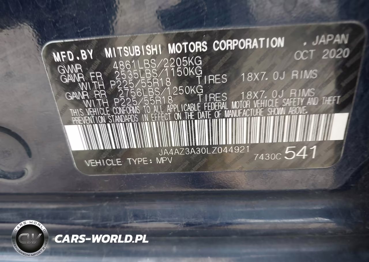 2020 Mitsubishi Outlander Se 2.4 S-Awc VIN:JA4AZ3A30LZ044921 - 9