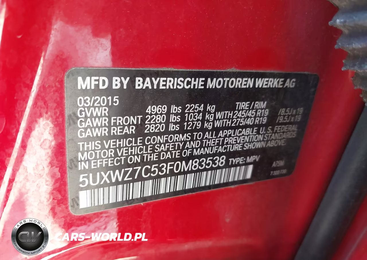2015 BMW X3 Sdrive28I VIN:5UXWZ7C53F0M83538 - 9