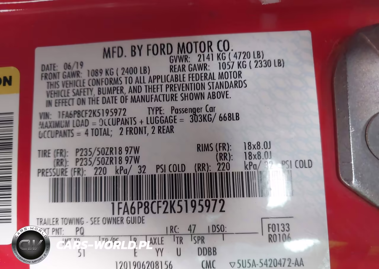 2019 Ford Mustang Gt Premium VIN:1FA6P8CF2K5195972 - 9