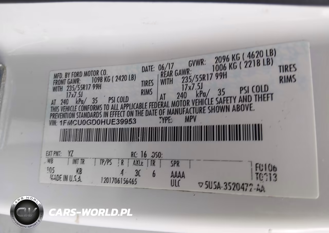 2017 Ford Escape Se VIN:1FMCU0GD0HUE39953 - 9