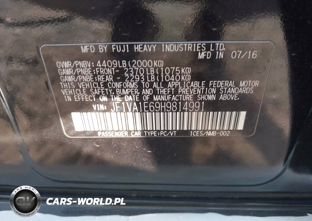 2017 Subaru Wrx Premium VIN:JF1VA1E69H9814991 - 9