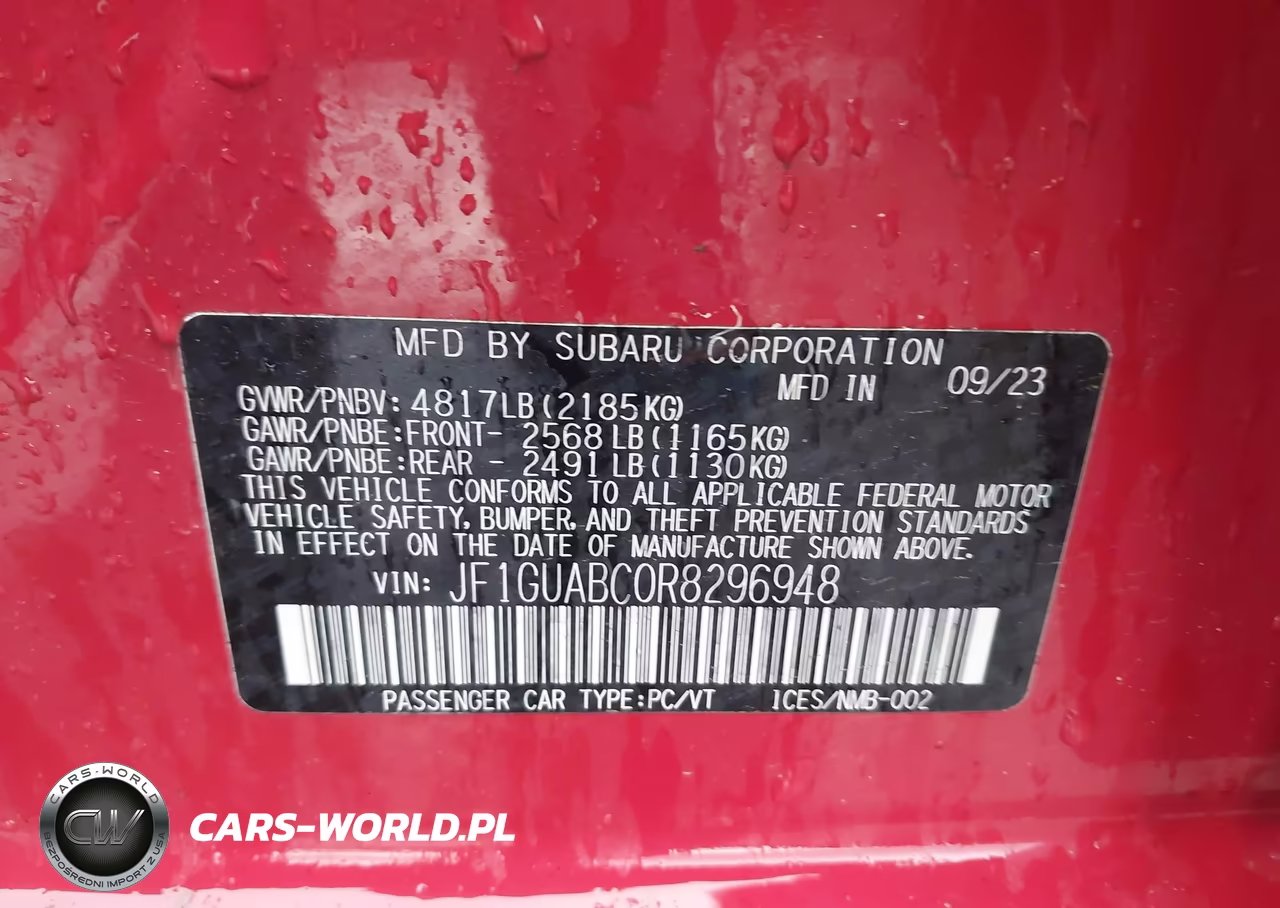 2024 Subaru Impreza Base 5-Door VIN:JF1GUABC0R8296948 - 9