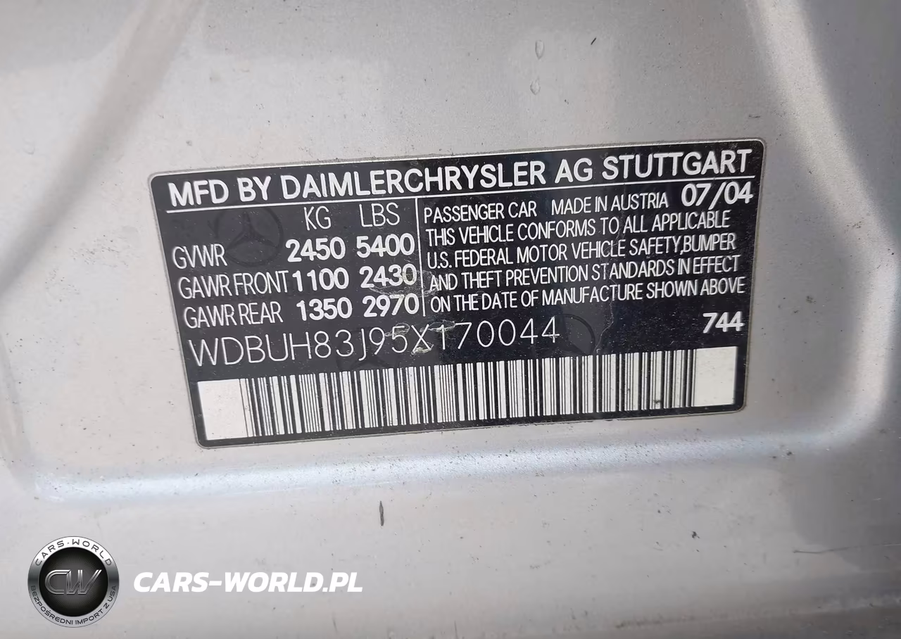 2005 Mercedes-Benz E 500 4Matic VIN:WDBUH83J95X170044 - 9