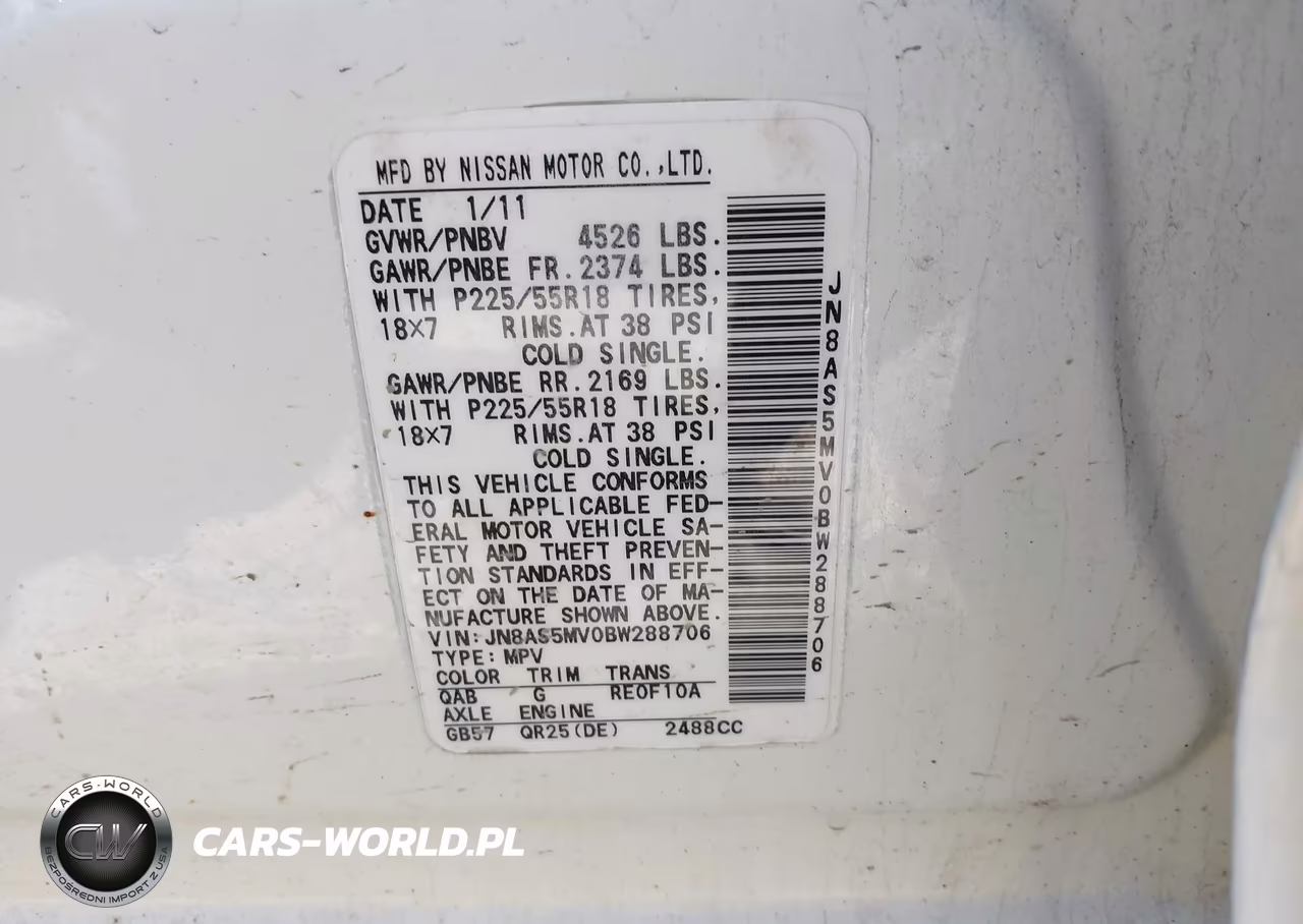 2011 Nissan Rogue Sv VIN:JN8AS5MV0BW288706 - 9