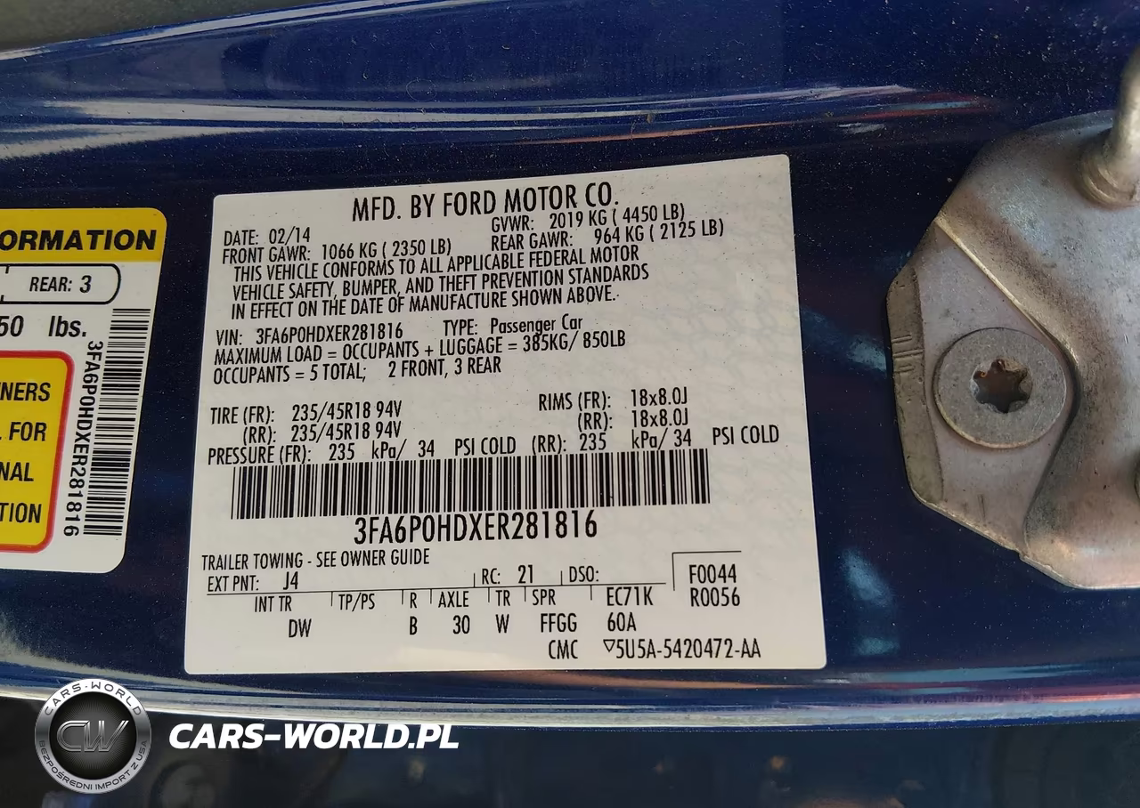 2014 Ford Fusion Se VIN:3FA6P0HDXER281816 - 9