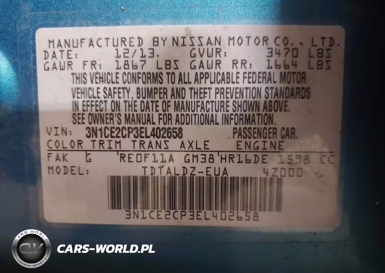 2014 Nissan Versa Note Sv VIN:3N1CE2CP3EL402658 - 9