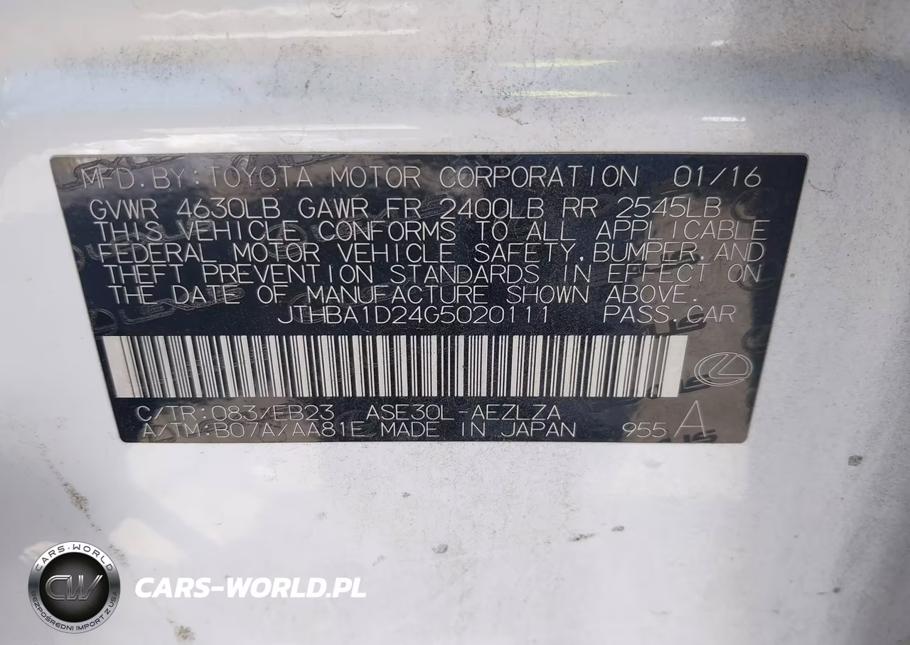 2016 Lexus Is 200T VIN:JTHBA1D24G5020111 - 9