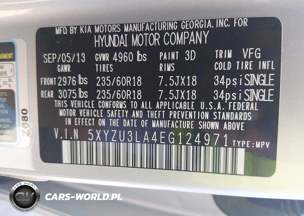2014 Hyundai Santa Fe Sport 2.0L Turbo VIN:5XYZU3LA4EG124971 - 9