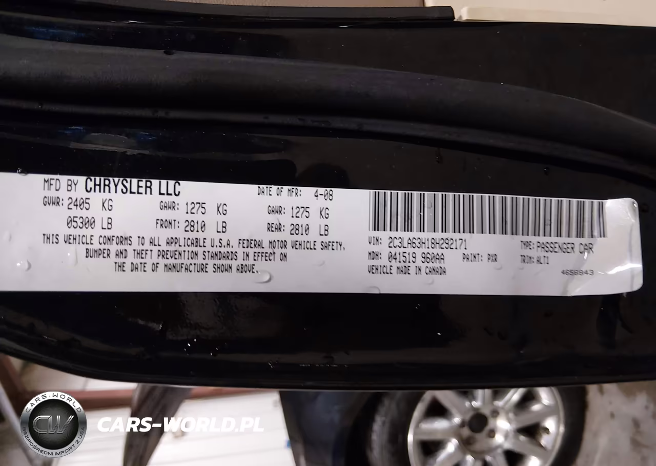 2008 Chrysler 300C Hemi VIN:2C3LA63H18H292171 - 9