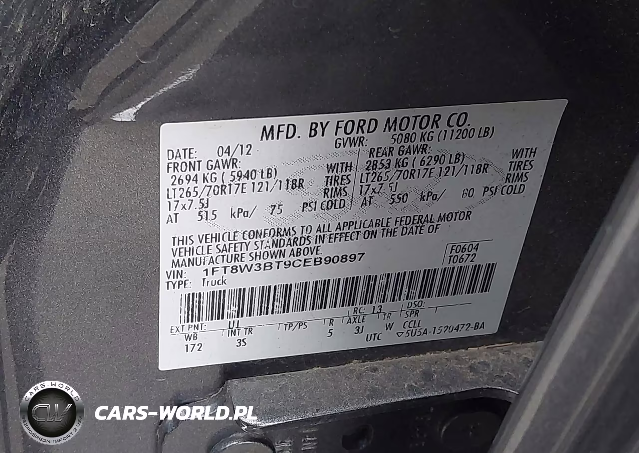 2012 Ford F-350 Xlt VIN:1FT8W3BT9CEB90897 - 8