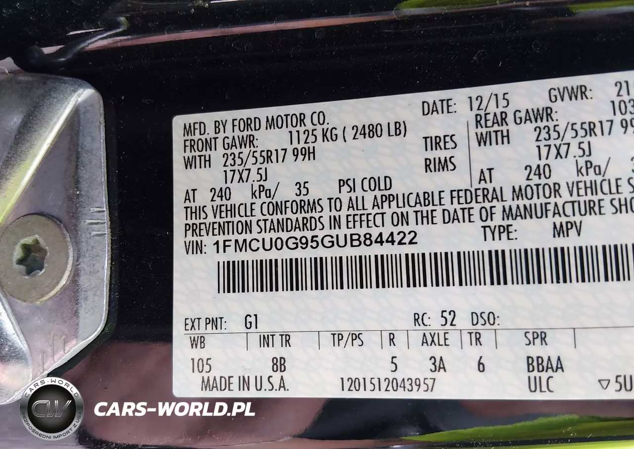 2016 Ford Escape Se VIN:1FMCU0G95GUB84422 - 9