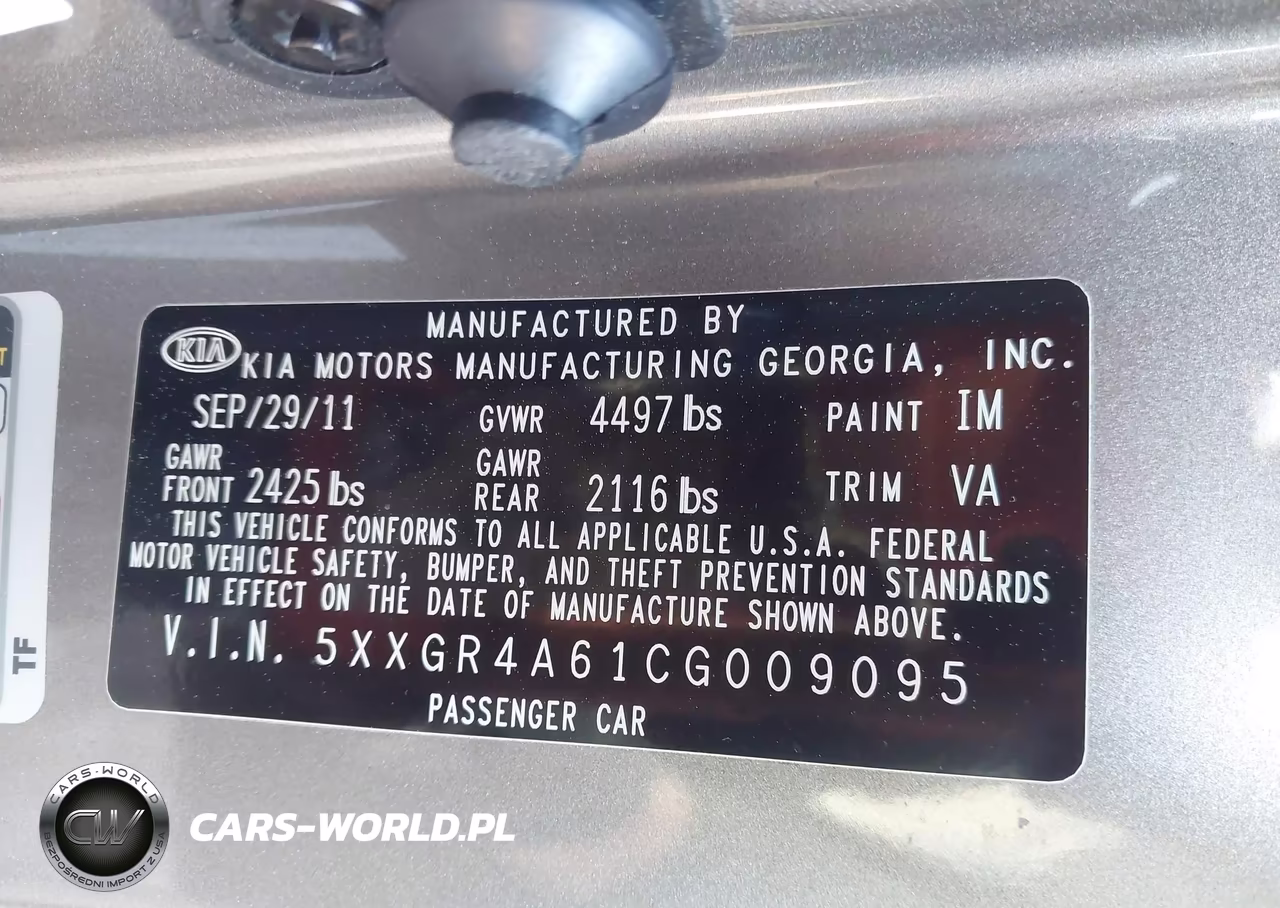 2012 Kia Optima Sx VIN:5XXGR4A61CG009095 - 9