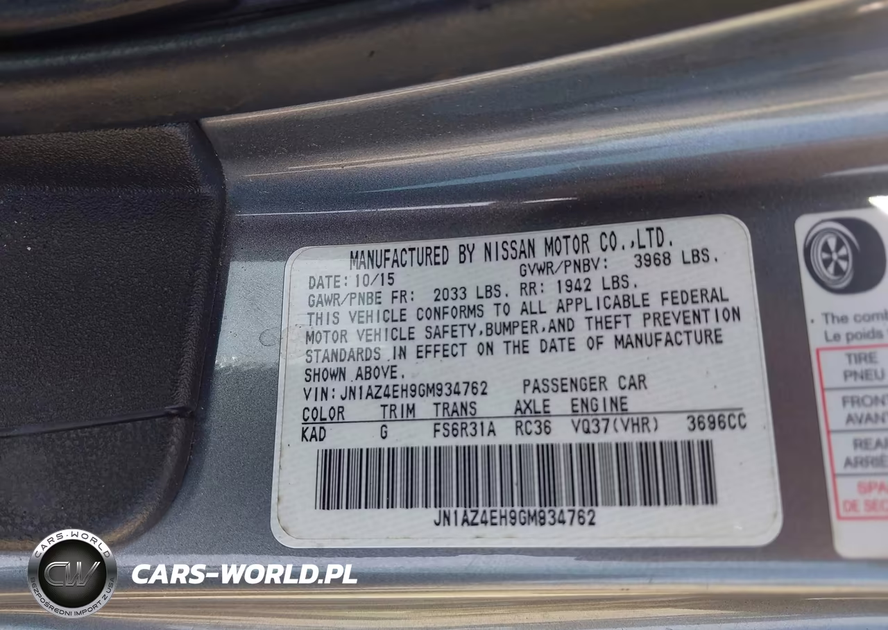 2016 Nissan 370Z VIN:JN1AZ4EH9GM934762 - 9