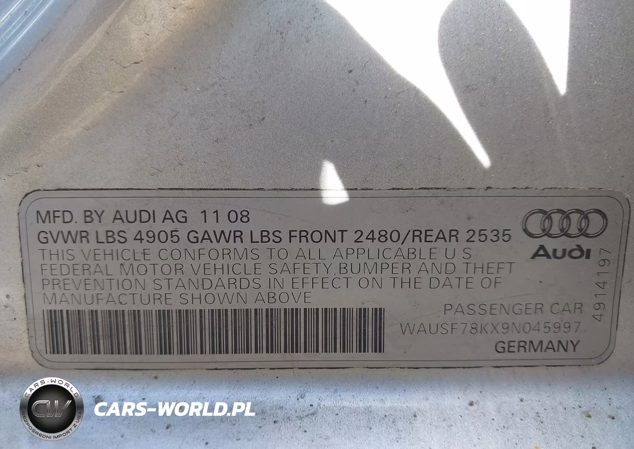 2009 Audi A4 2.0T Premium VIN:WAUSF78KX9N045997 - 9