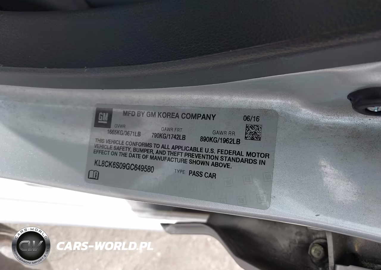 2016 Chevrolet Spark Ev 1Lt VIN:KL8CK6S09GC649580 - 9