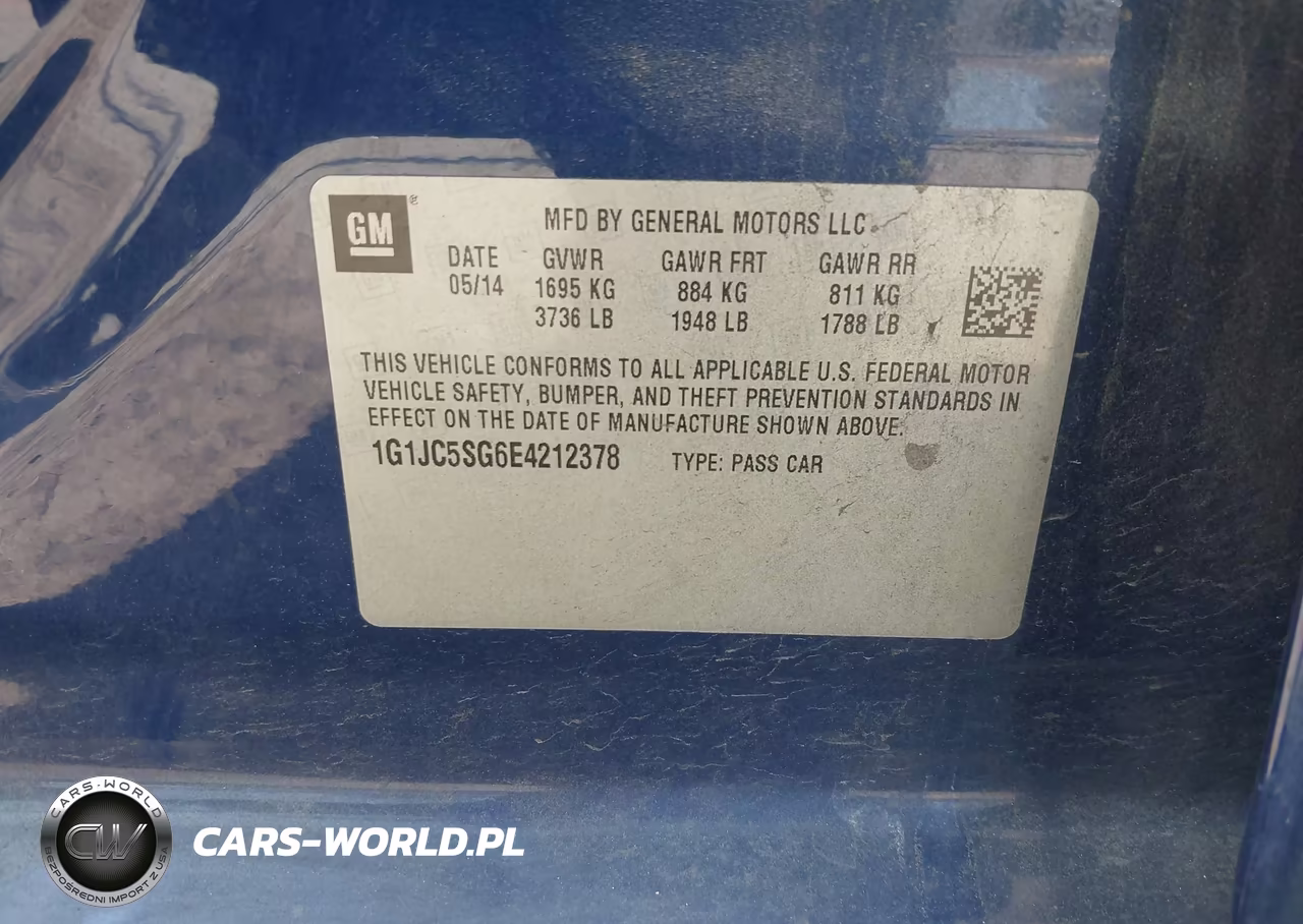 2014 Chevrolet Sonic Lt Auto VIN:1G1JC5SG6E4212378 - 9