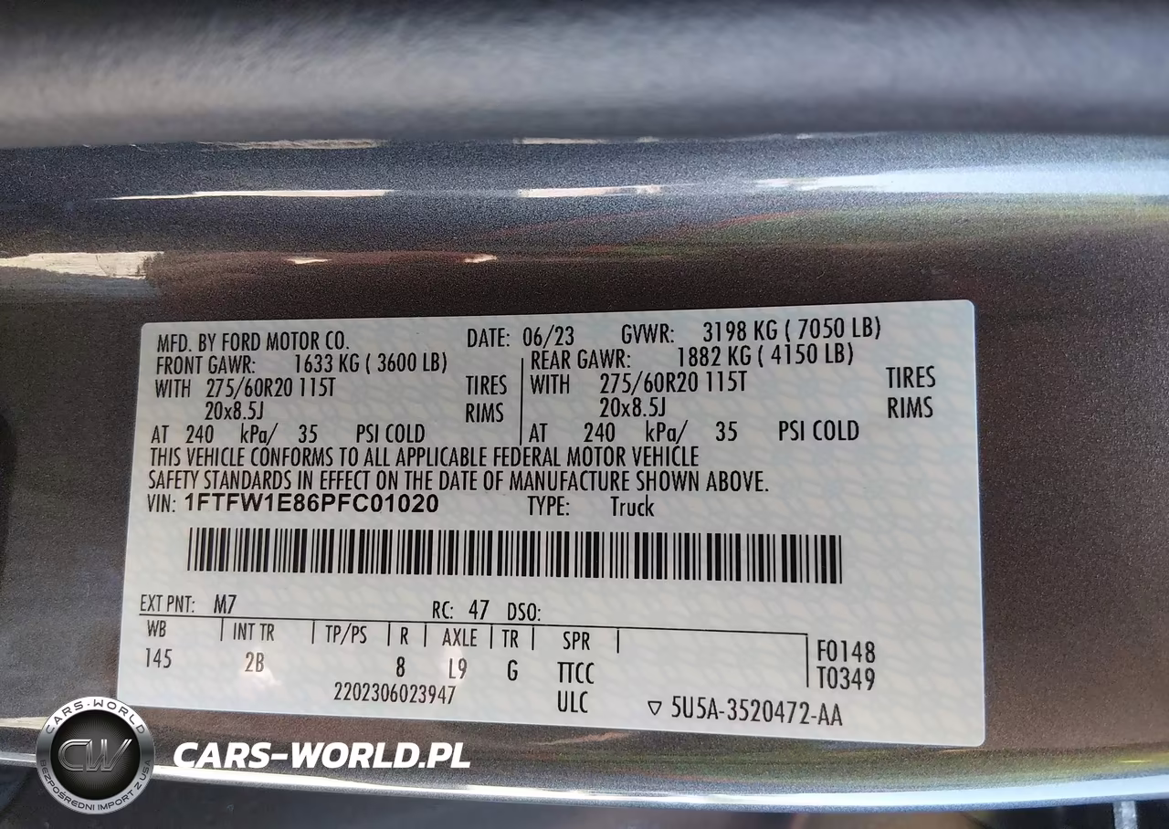 2023 Ford F-150 Lariat VIN:1FTFW1E86PFC01020 - 9
