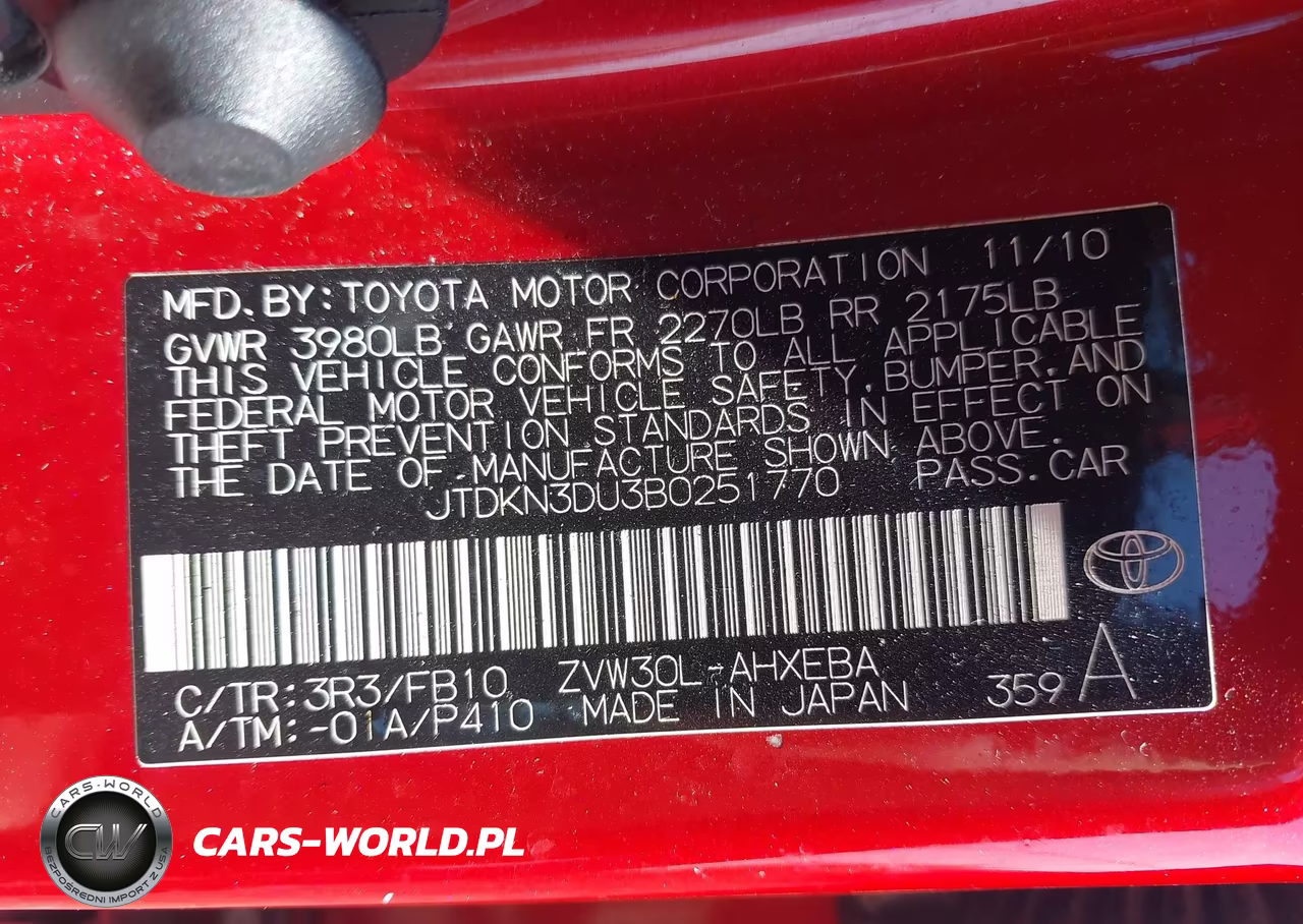 2011 Toyota Prius Two VIN:JTDKN3DU3B0251770 - 9