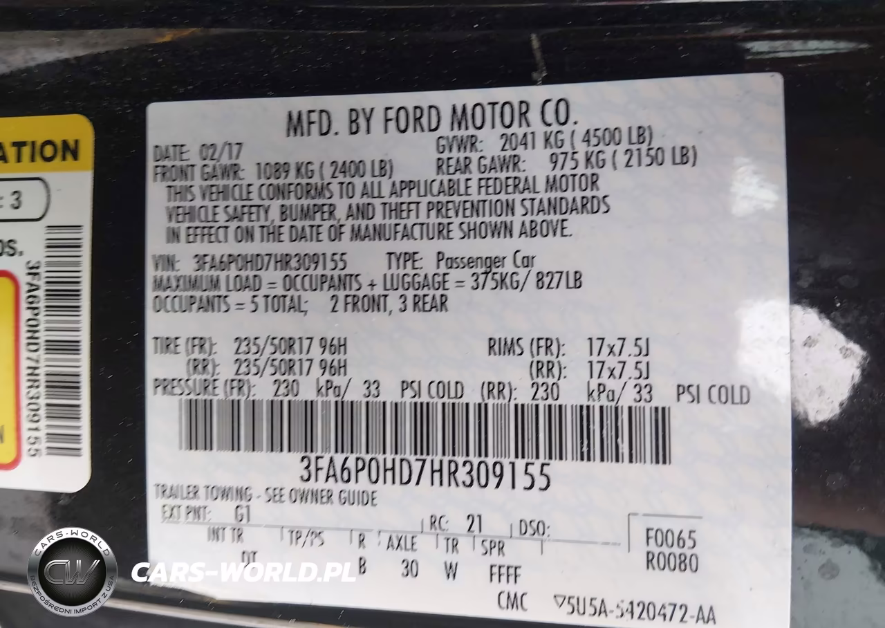2017 Ford Fusion Se VIN:3FA6P0HD7HR309155 - 9