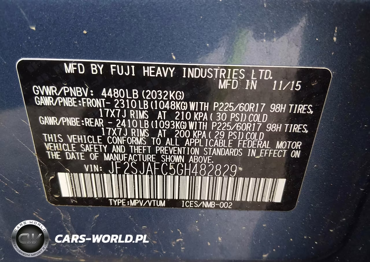 2016 Subaru Forester 2.5I Premium VIN:JF2SJAFC5GH482829 - 9