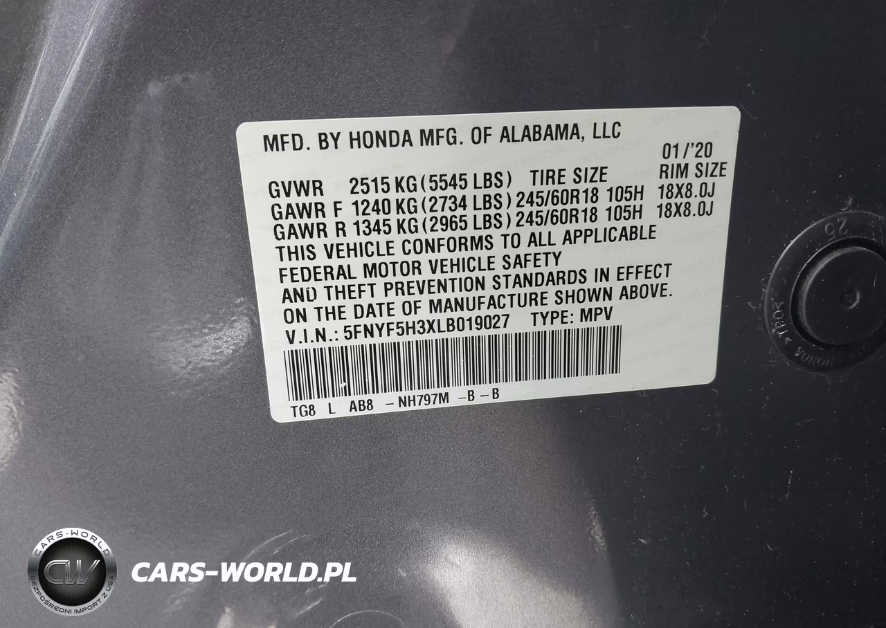 2020 Honda Pilot 2Wd Ex VIN:5FNYF5H3XLB019027 - 9