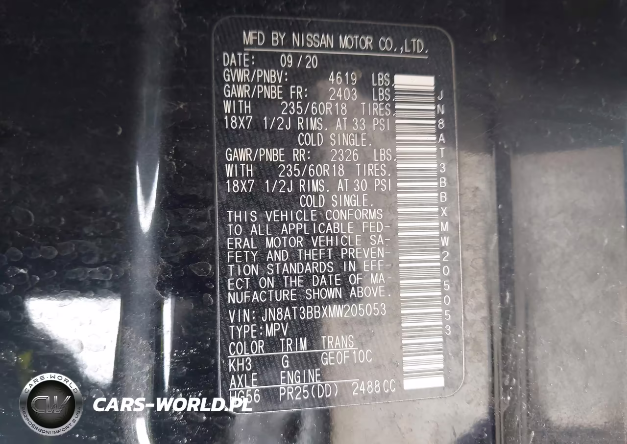2021 Nissan Rogue Sv Intelligent Awd VIN:JN8AT3BBXMW205053 - 9