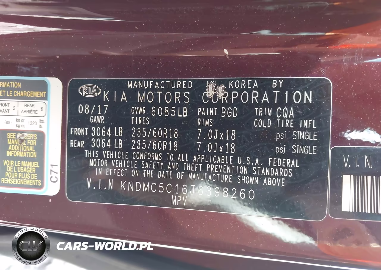 2018 Kia Sedona Ex VIN:KNDMC5C16J6398260 - 9