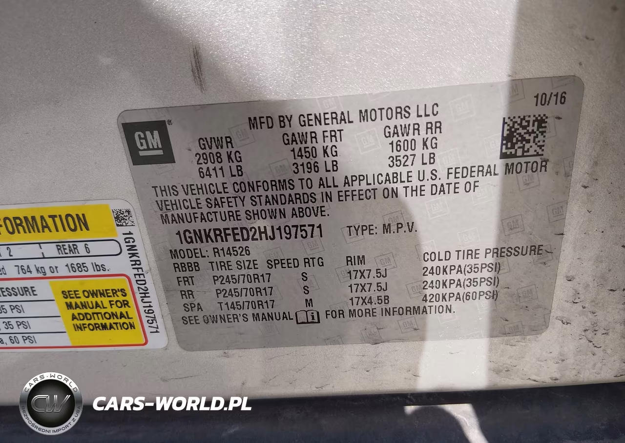 2017 Chevrolet Traverse Ls VIN:1GNKRFED2HJ197571 - 9