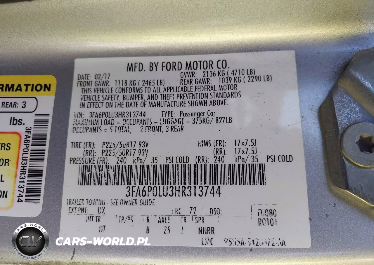 2017 Ford Fusion Hybrid Se VIN:3FA6P0LU3HR313744 - 9