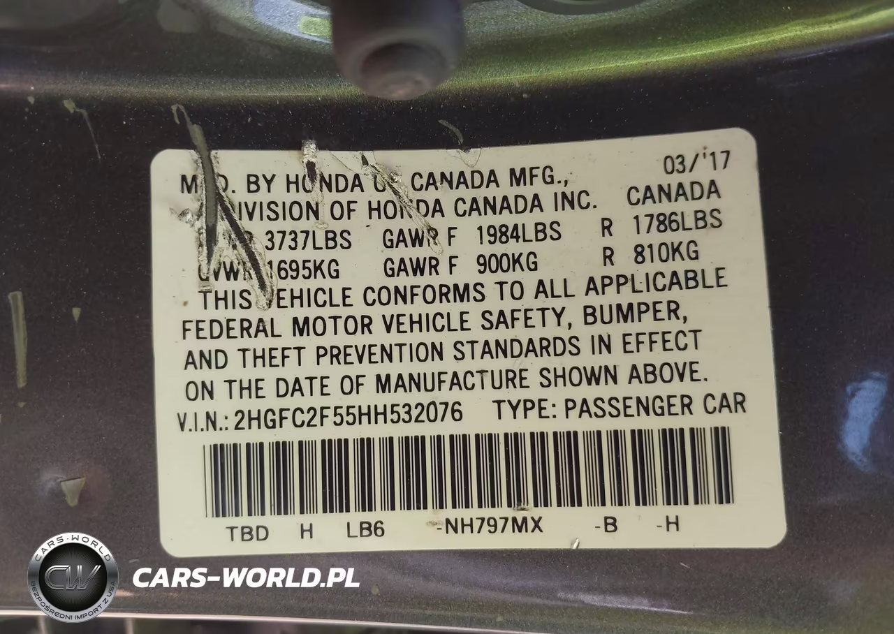 2017 Honda Civic Lx VIN:2HGFC2F55HH532076 - 9