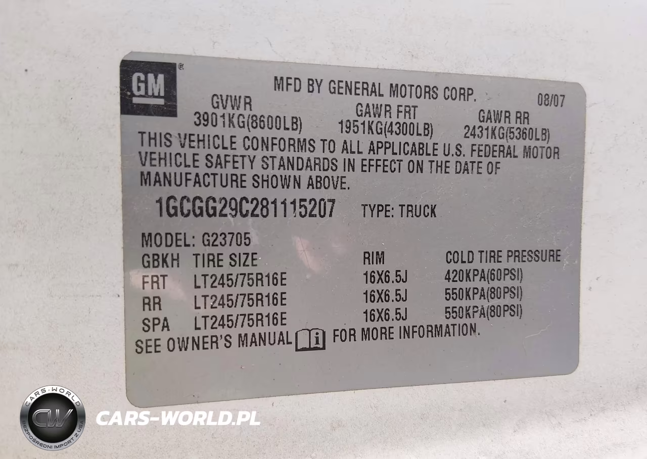 2008 Chevrolet Express Work Van VIN:1GCGG29C281115207 - 9