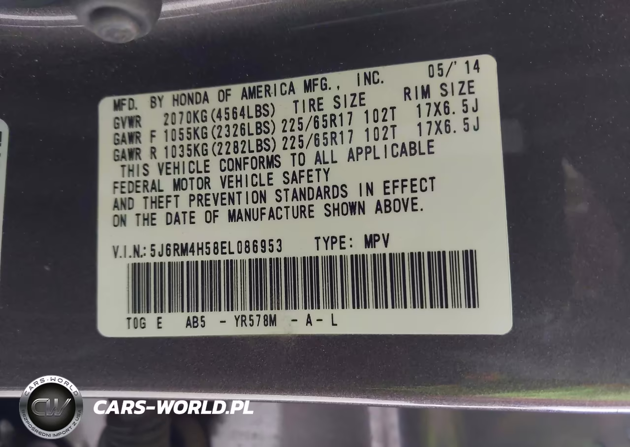 2014 Honda Cr-V Ex VIN:5J6RM4H58EL086953 - 9