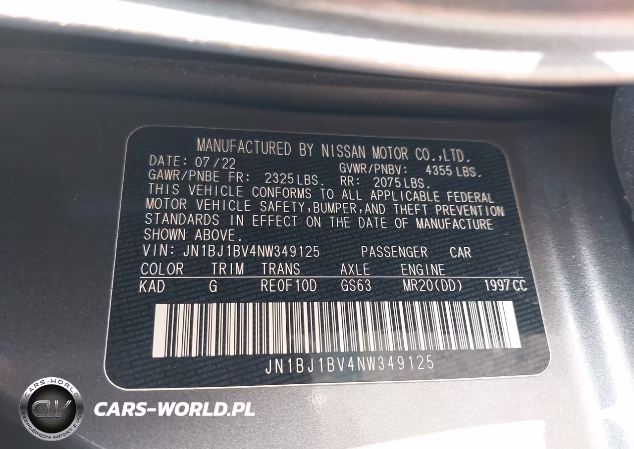 2022 Nissan Rogue Sport Sv Fwd Xtronic Cvt VIN:JN1BJ1BV4NW349125 - 9