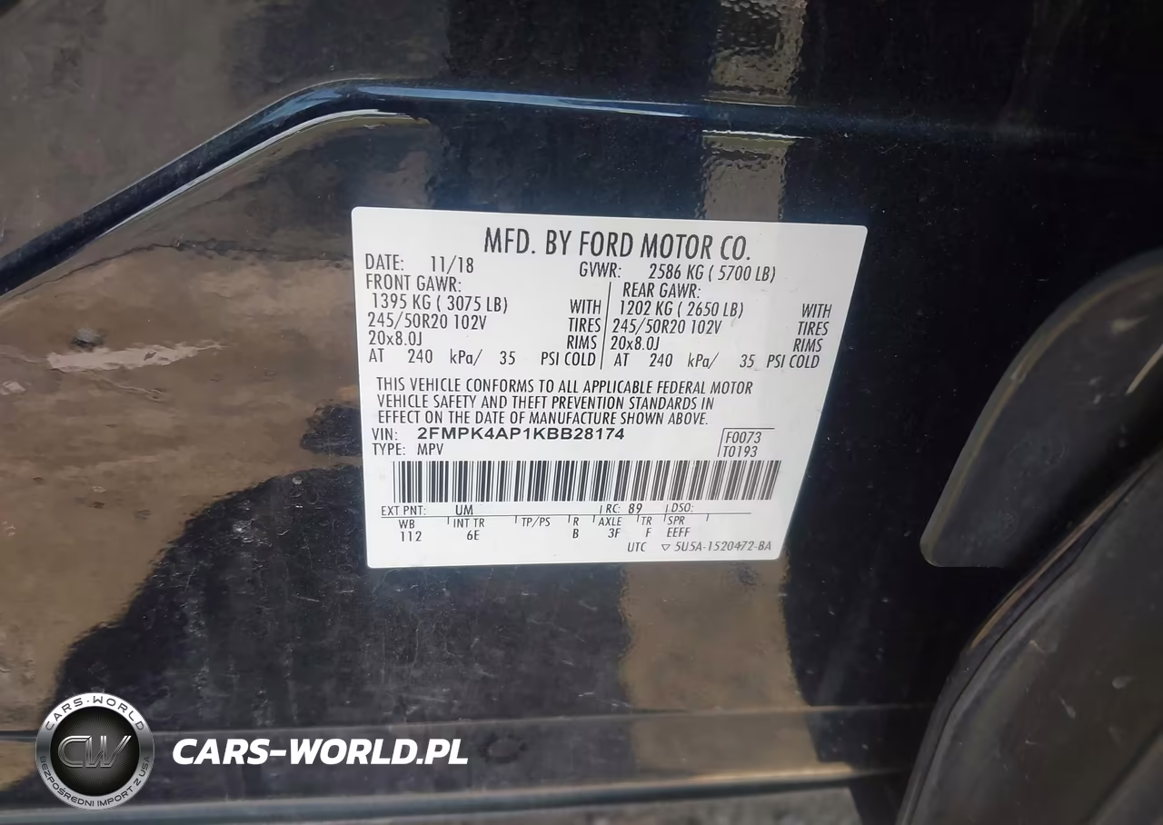 2019 Ford Edge St VIN:2FMPK4AP1KBB28174 - 9