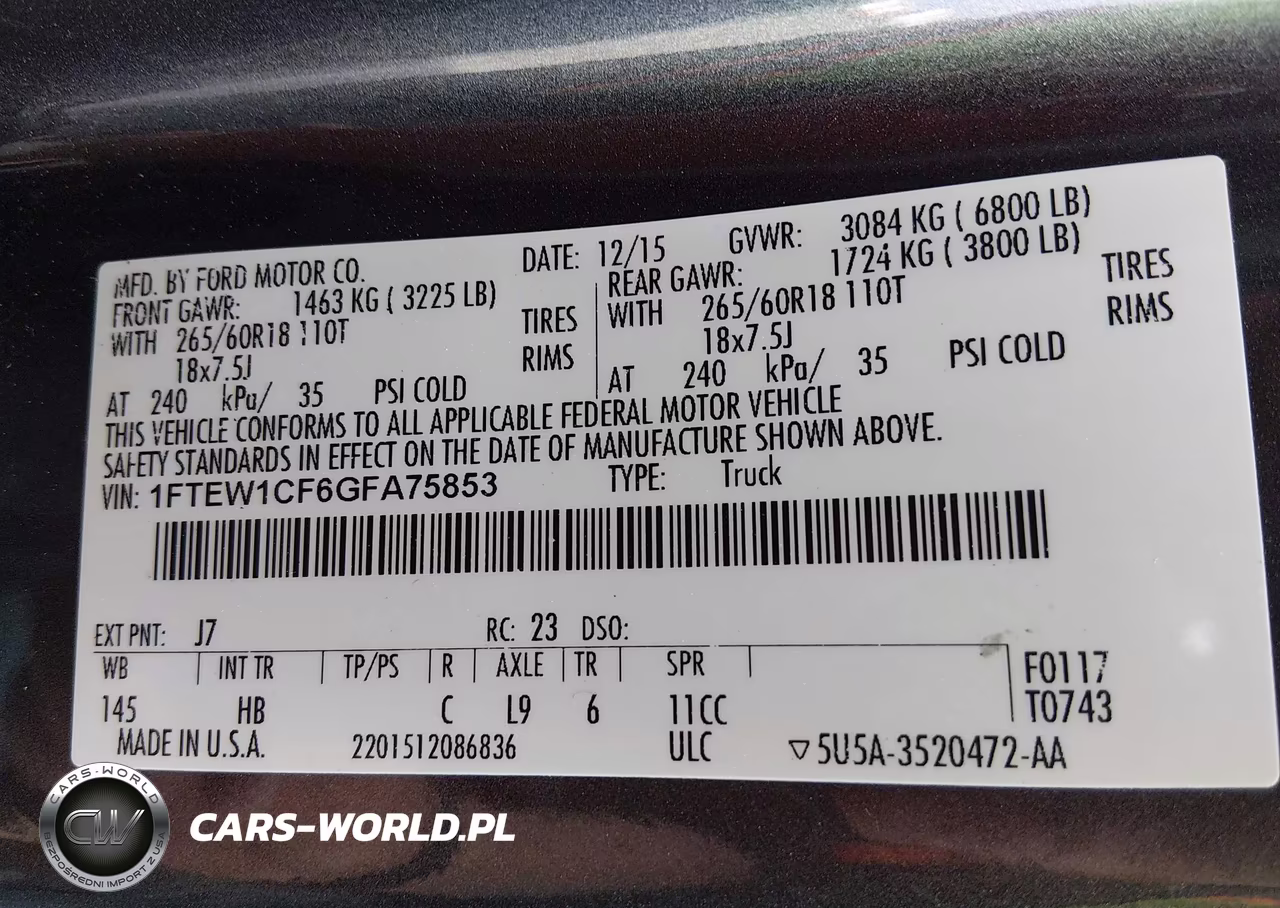2016 Ford F-150 Lariat VIN:1FTEW1CF6GFA75853 - 9