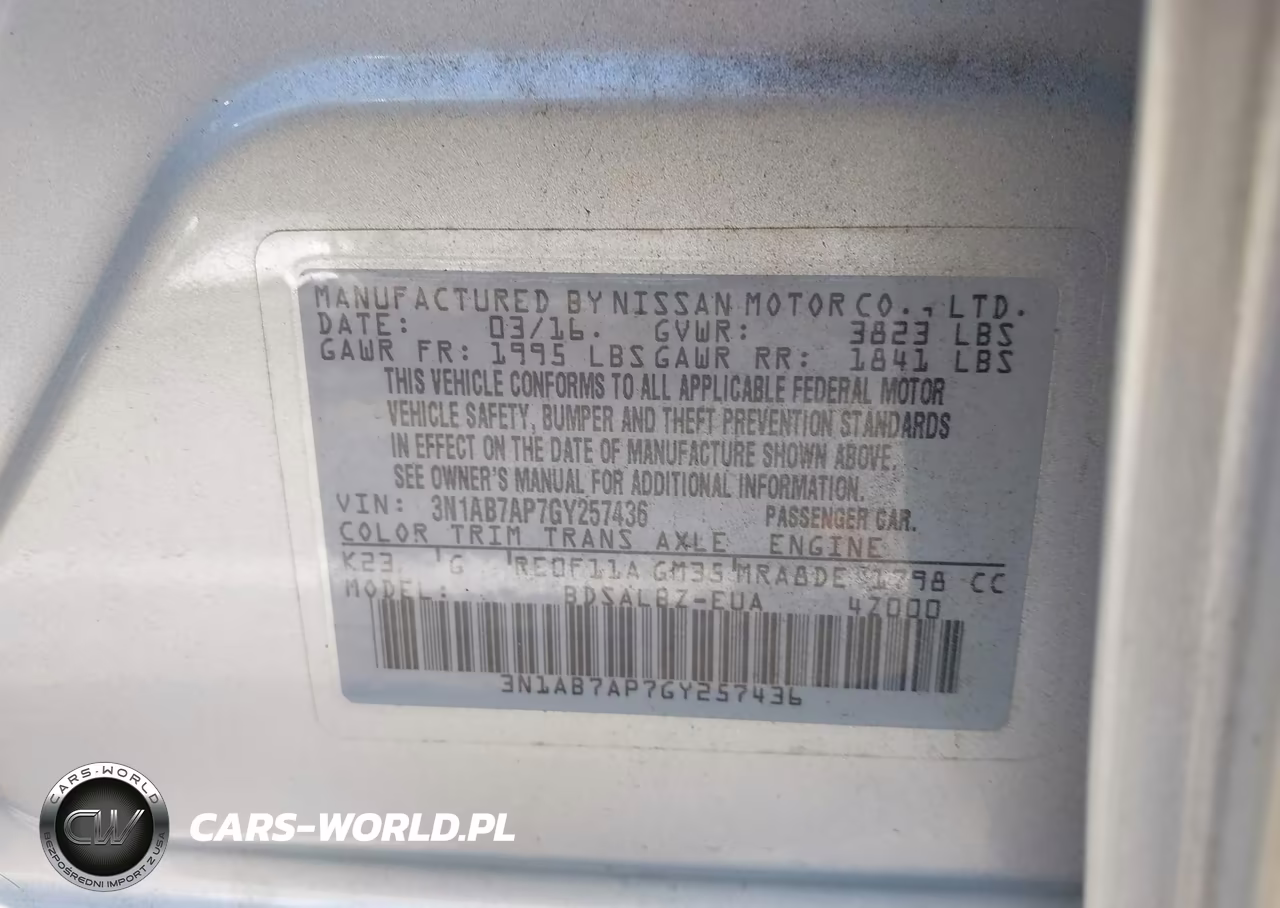 2016 Nissan Sentra S VIN:3N1AB7AP7GY257436 - 9