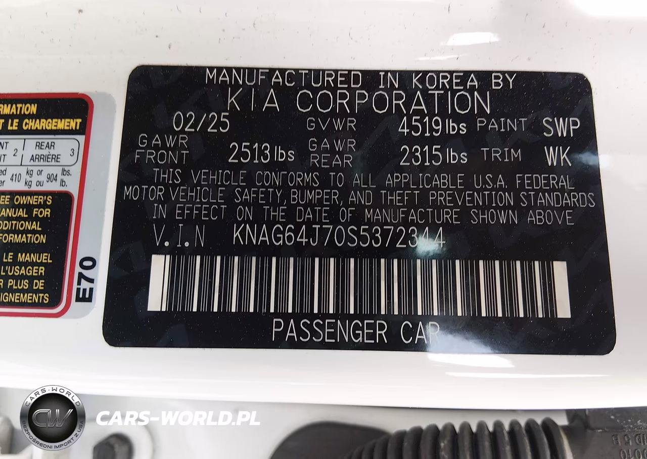 2025 Kia K5 Gt-Line VIN:KNAG64J70S5372344 - 9