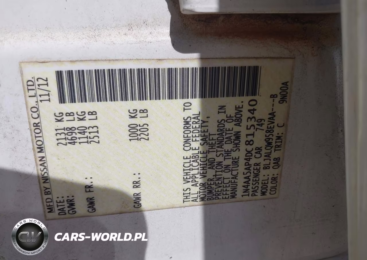 2013 Nissan Maxima 3.5 S VIN:1N4AA5AP4DC815340 - 9