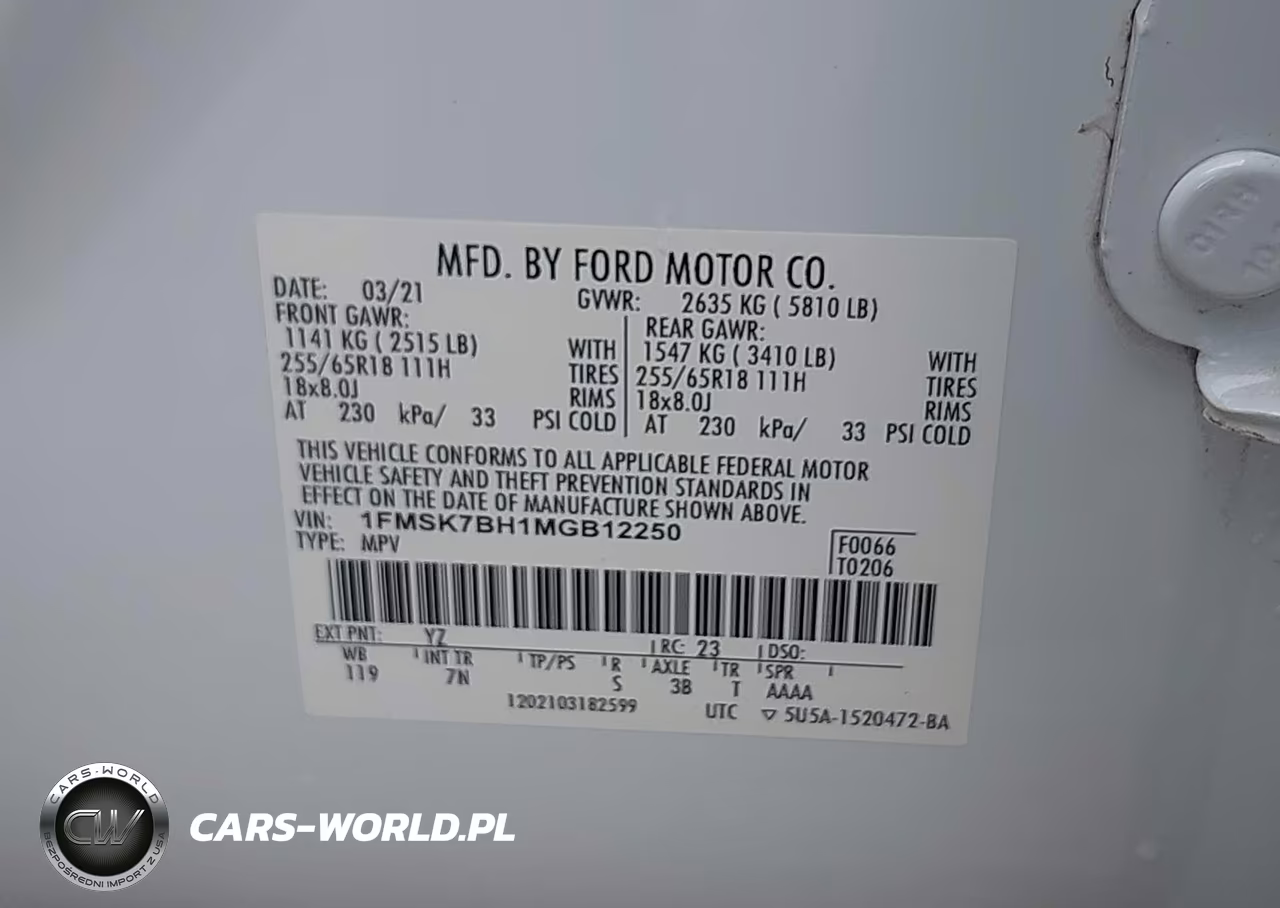 2021 Ford Explorer VIN:1FMSK7BH1MGB12250 - 9