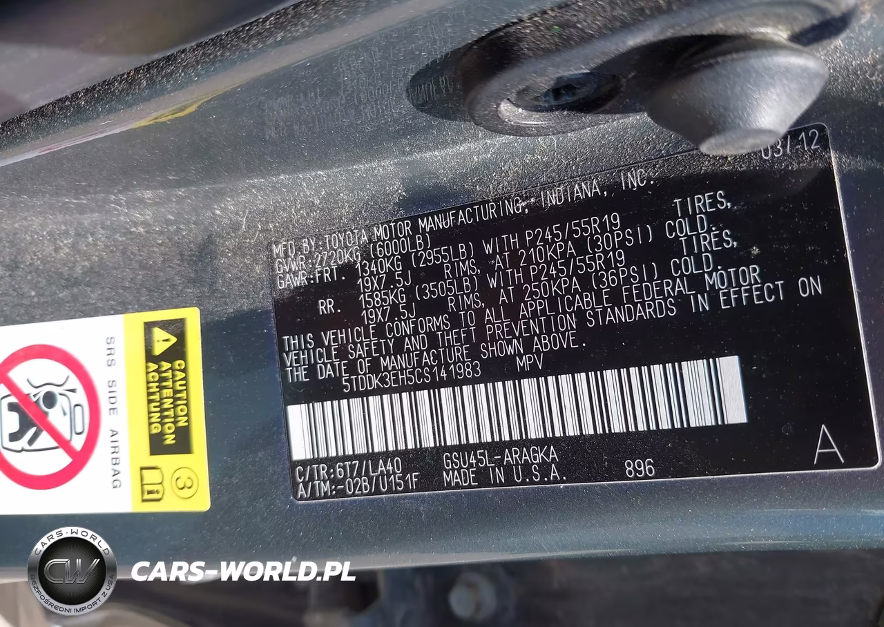 2012 Toyota Highlander Limited V6 VIN:5TDDK3EH5CS141983 - 9