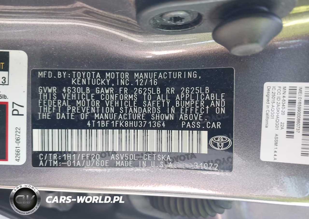 2017 Toyota Camry Se VIN:4T1BF1FK8HU371364 - 9