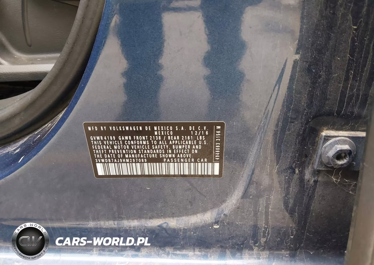 2017 Volkswagen Jetta 1.4T Se VIN:3VWDB7AJ9HM297089 - 9