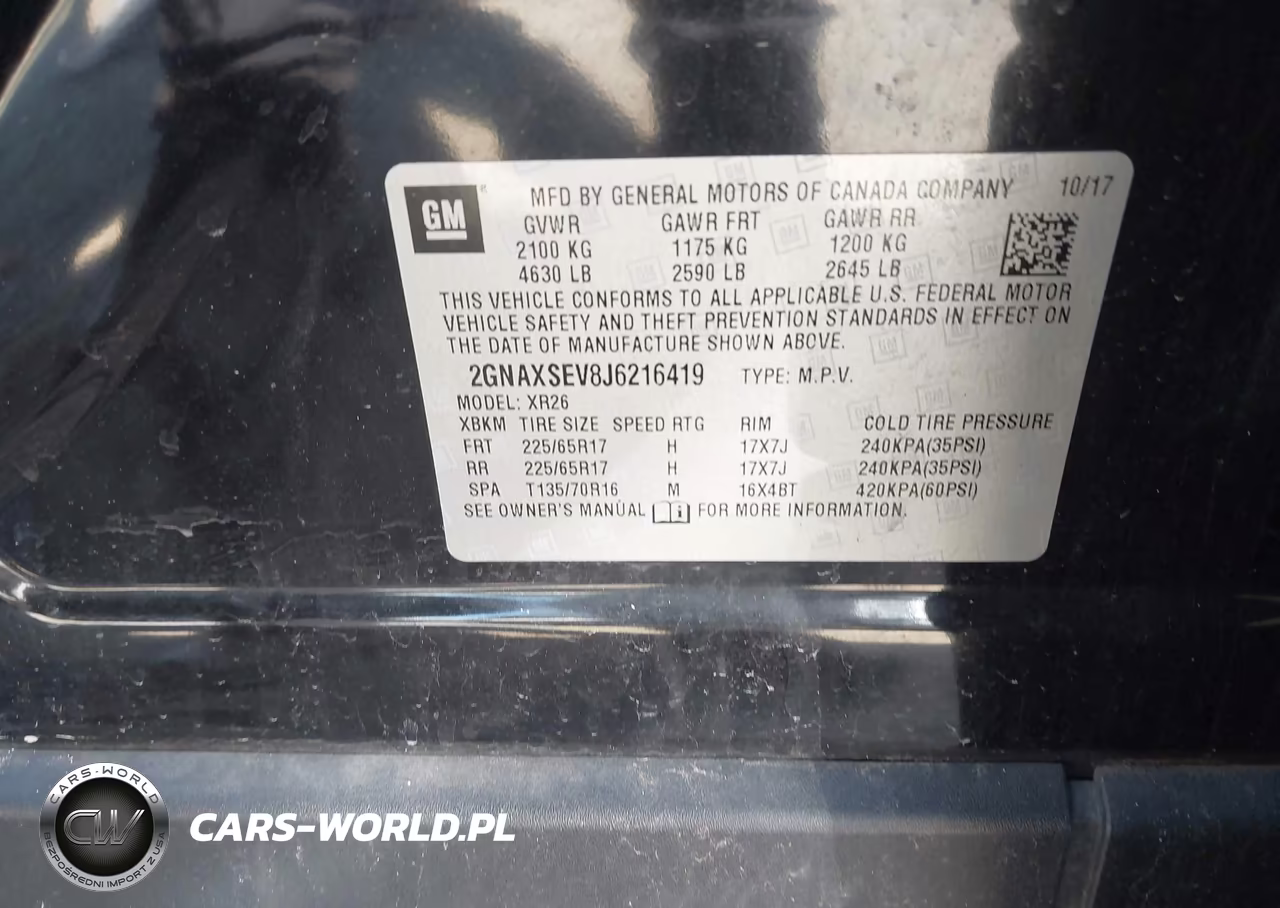 2018 Chevrolet Equinox Lt VIN:2GNAXSEV8J6216419 - 9