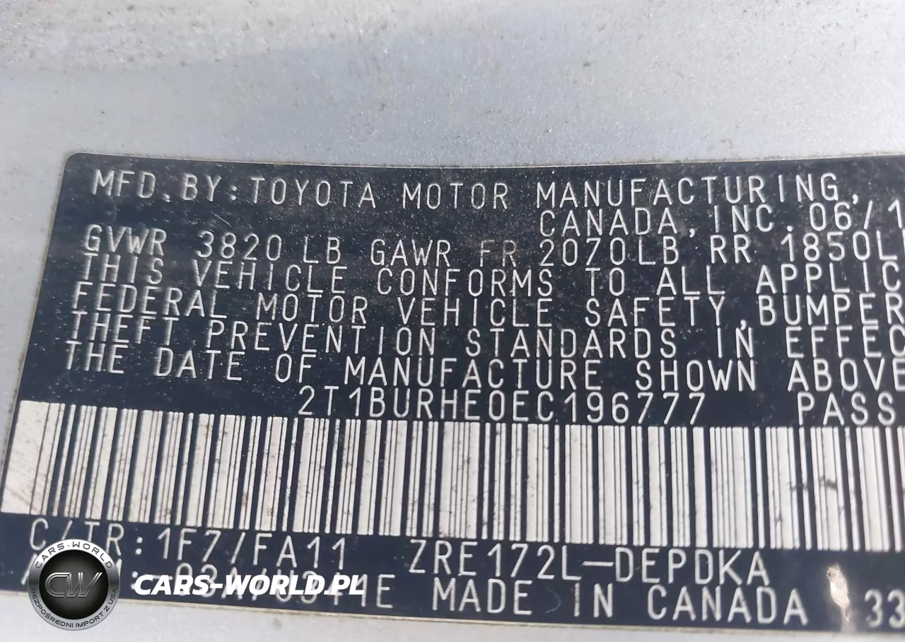 2014 Toyota Corolla L VIN:2T1BURHE0EC196777 - 9