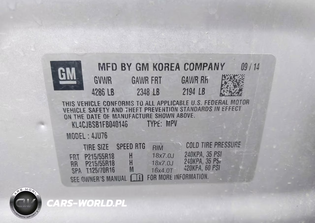 2015 Buick Encore Convenience VIN:KL4CJBSB1FB040146 - 9