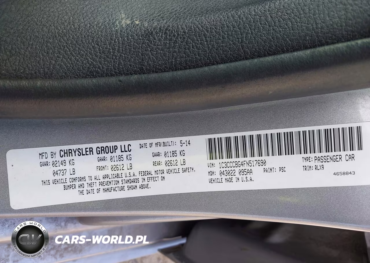 2015 Chrysler 200 S VIN:1C3CCCBG4FN517690 - 9