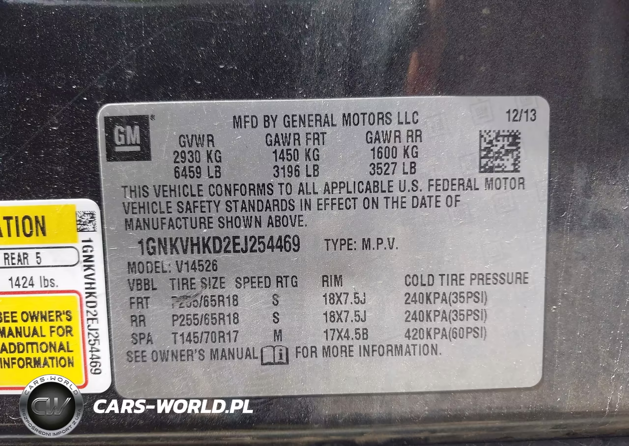 2014 Chevrolet Traverse 2Lt VIN:1GNKVHKD2EJ254469 - 9