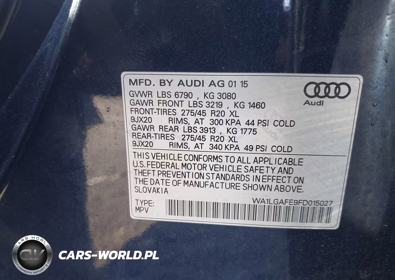 2015 Audi Q7 3.0T Premium VIN:WA1LGAFE9FD015027 - 9