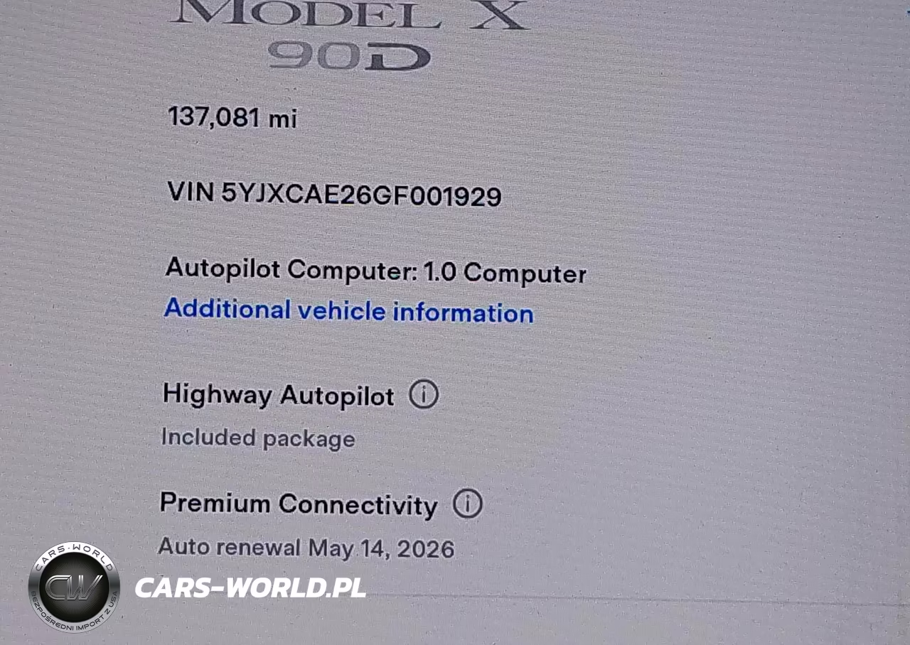 2016 Tesla Model X 60D-70D-75D-90D VIN:5YJXCAE26GF001929 - 16